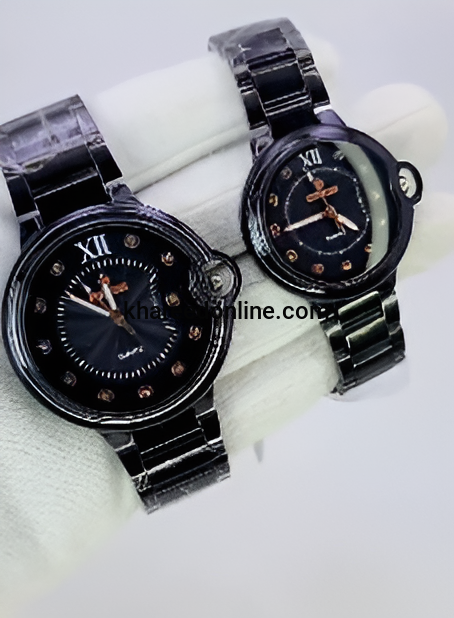 Fitros Couple Watch | Wrist Watch For Both Men & Women (black)